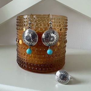 Set: Earrings & Ring (Sterling & Turquoise)